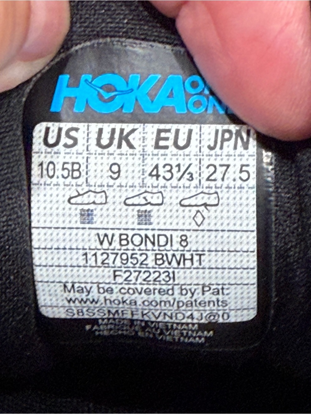 Hoka Black and White Road-Running Trainers ladies 10.5 - Picture 11 of 11